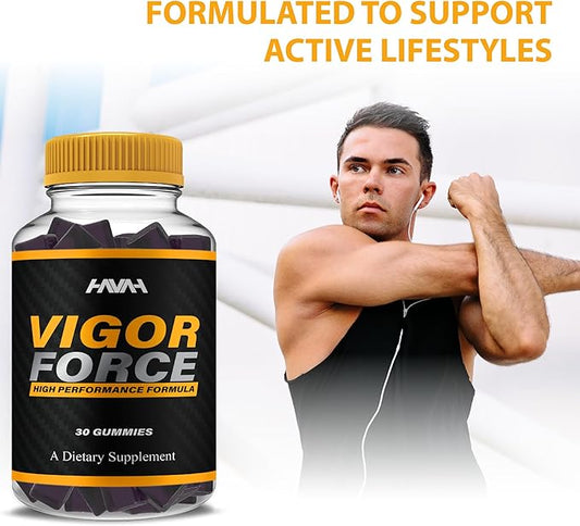 Vigor Force Maximum Strength Performance Gummies VigorForce Premium Gummy Supplement, Vigor Force Maximum Strength Advanced Shilajit Supplement, Vigor Force Advanced Formula Gomitas (30 Gummies)