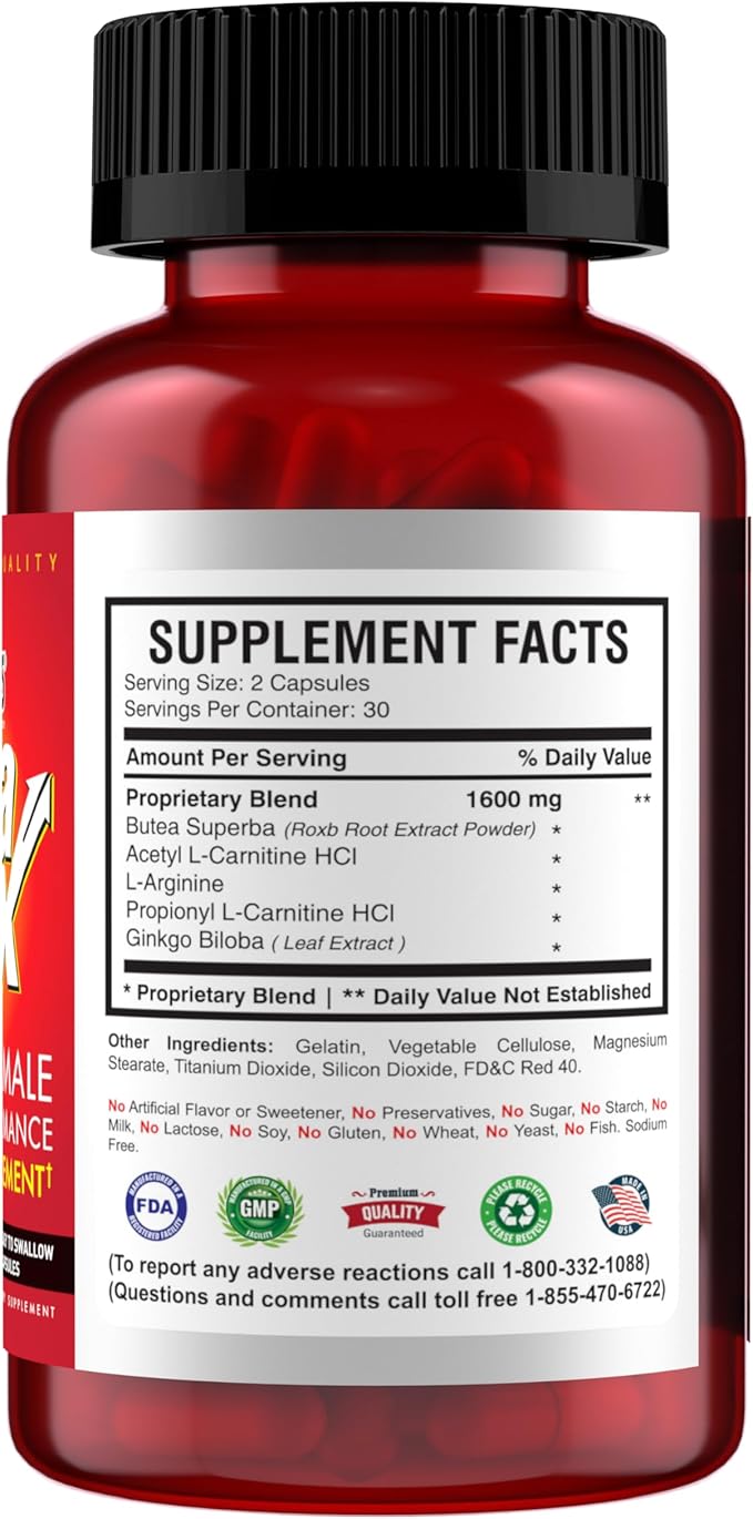 America Medic & Science PenaMax Men’s Wellness Supplement – Helps Maintain Energy Levels – with Acetyl-L-Carnitine & Propionyl-L-Carnitine – 60 Capsules – Gluten-Free & Non-GMO