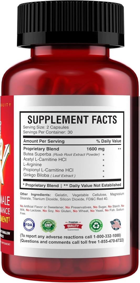 America Medic & Science PenaMax Men’s Wellness Supplement – Helps Maintain Energy Levels – with Acetyl-L-Carnitine & Propionyl-L-Carnitine – 60 Capsules – Gluten-Free & Non-GMO