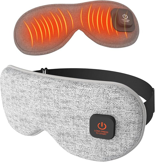 Heated Eye Mask Cordless for Dry Eyes with Replaceable Shell,Buit-in 1000mAh Battery, Eye Relief, Improved Sleep, Light Blocking Warm Eye Compress Washable Eye Heating pad for Travel Family,Best Gift