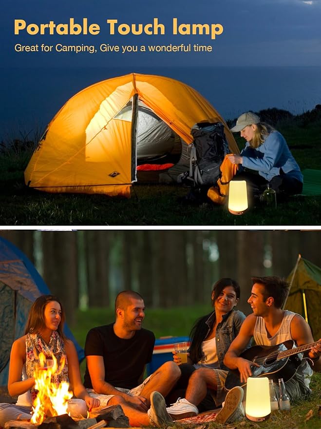 TLAOTNIY Baby Night Light, Dimmable Touch Lamp for Nursery, Portable Rechargeable Bedside Table Lamp for Bedroom, 13 RGB Colors 5 Brightness, Night Lamp for Kids Living Room Bathroom Hallways