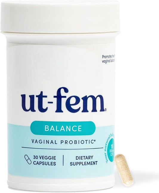 UT-Fem Balance Vaginal Probiotic | Womens Probiotic for pH Balance, Vaginal Health & Odor Support | 30 Capsules