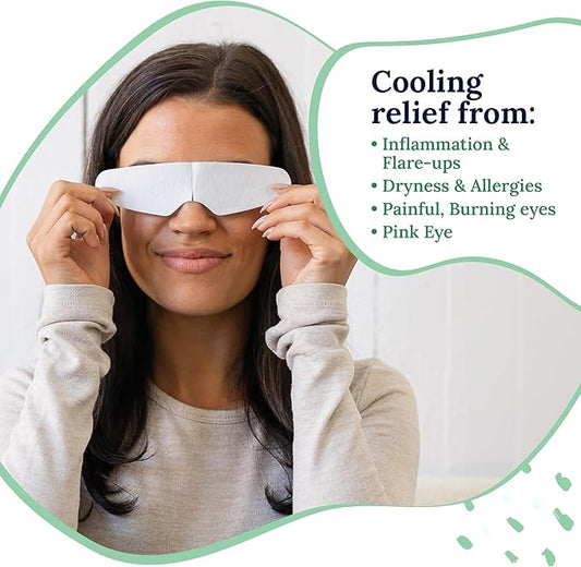 Rescue: Hydrogel Self Cooling Compress | Cold Eye Masks for Puffy Eyes | Self Cooling Eye Compress for Fast Relief | Travel Ready | 6 Count