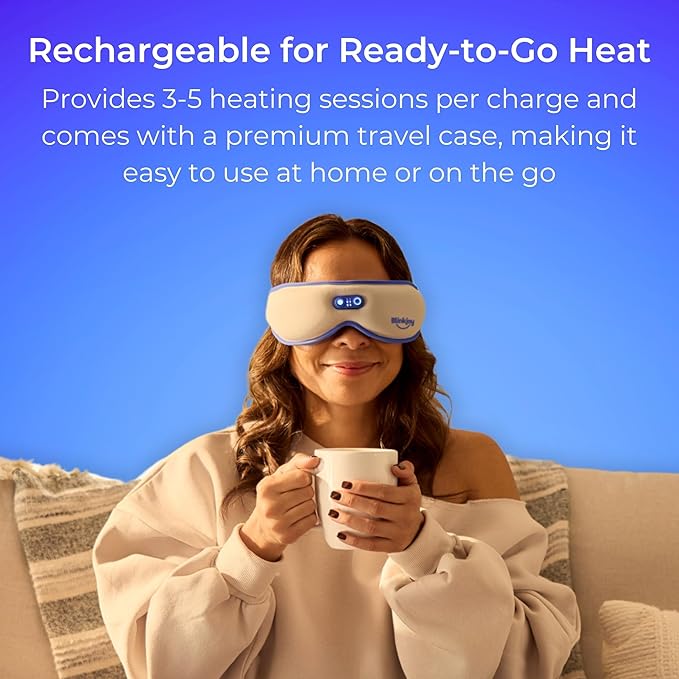 Rechargeable Heat Mask - FSA/HSA Eligible - Cordless Heated Eye Mask for Dry Eyes, MGD, and Styes - Optometrist Recommended for Dry Eye Relief