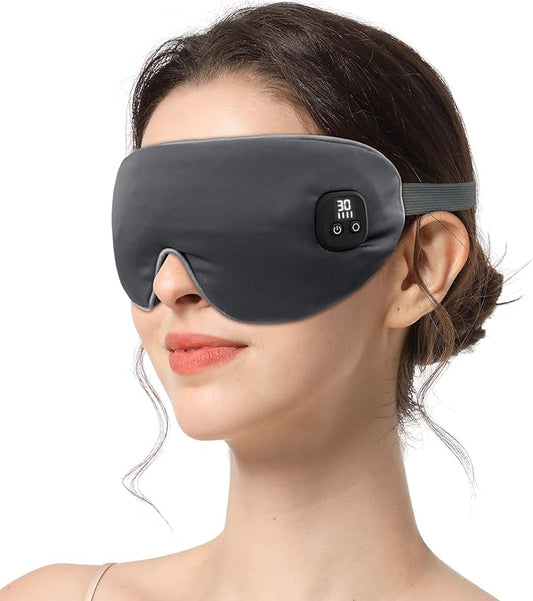 Heated Eye Mask, Cordless Warm Eye Compress for Stye Blepharitis Chalazion MGD, Washable & Detachable Eye Heating Pad for Dry Eyes, 4 Temperature Levels & 4 Timer Levels