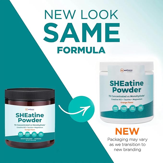 Reignite Wellness by JJ Virgin | SHEatine Powder | Creatine Trifecta for Powerful Aging | Creatine HCL, Taurine & Magnesium Glycinate | Orange Flavor 60 Servings