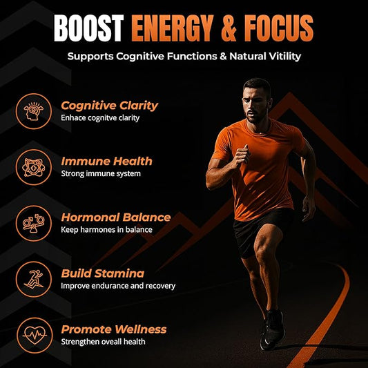 Shilajit Capsules - Supplement with Ashwagandha, Rhodiola Rosea, Panax Ginseng, Turmeric, Cordycep Mushrooms, Ginkgo Biloba - 15250Mg - 60 Capsules