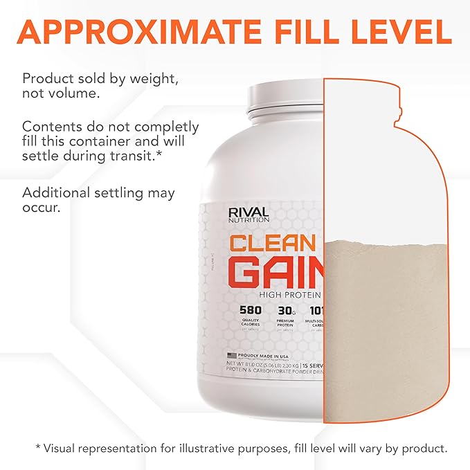 RIVAL NUTRITION Naturally Flavored Clean Gainer (5 lb, Soft Serve Vanilla)