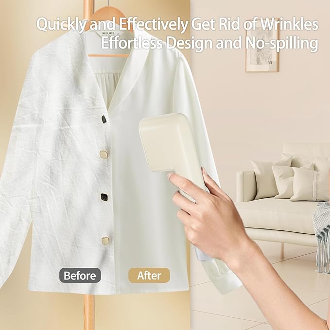 Travel Steamer for Clothes Portable Mini, Hand Held Steamer, Small Steam Iron for Clothes, 15s Fast Heat-up, Handheld Clothing Steam 800W for Garments, Fabric Wrinkle Remover for Home Travel, 120V