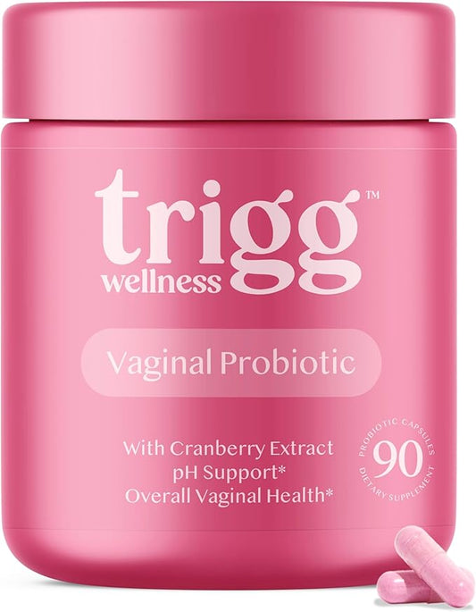 Trigg Vaginal Probiotics for Women- pH Balance, Digestion, UT- Female Health Supplement with Cranberry- Prebiotic Blend, Lactobacillus- Promote Healthy Vaginal Odor & Flora- Feminine Probiotic- 90 Ct