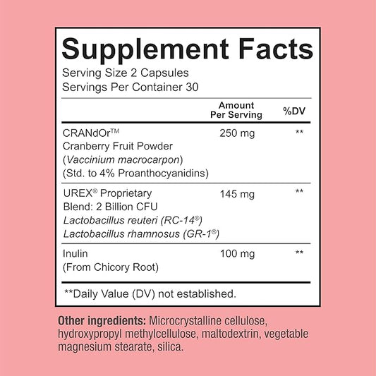 Premium Vaginal Probiotics for Women – Clinically Studied Lactobacillus Vaginal Probiotic with Prebiotic & Cranberry to Balance PH, Reduce Odor, Urinary Tract Support & Feminine Health – 60 Capsules