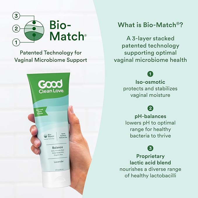 Good Clean Love Balance Feminine Wash, pH-Balanced Vaginal Moisturizer Cleanser for Women with Natural Ingredients, Gentle Cleansing Feminine Care Product, Reduces Vaginal Dryness & Odor, 8 Oz