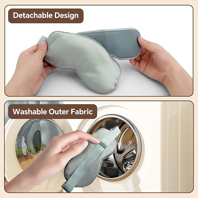 Heated Eye Mask for Dry Eyes, USB Warm Compress with Temperature & Timer Control, Electric Eye Heating Pad for Stye, Chalazion, Blepharitis, MGD, Puffiness, Dark Circles & Eye Strain Relief