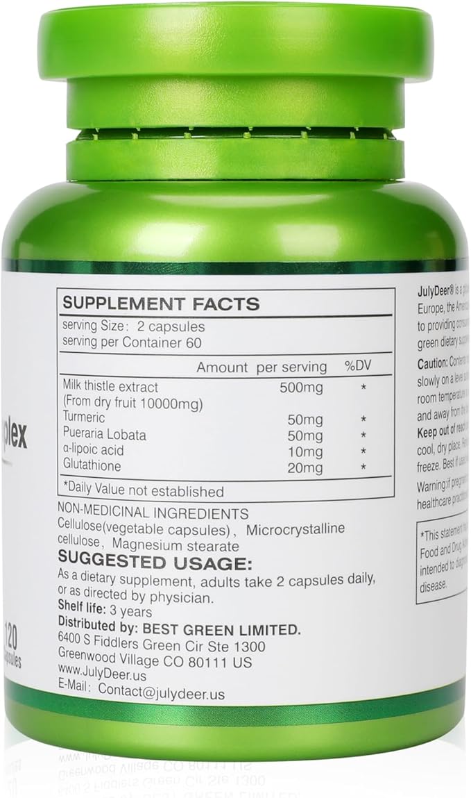 2 Bottles Milk Thistle 500 mg Silymarin Marianum Per Bottle - Total 240 Capsules