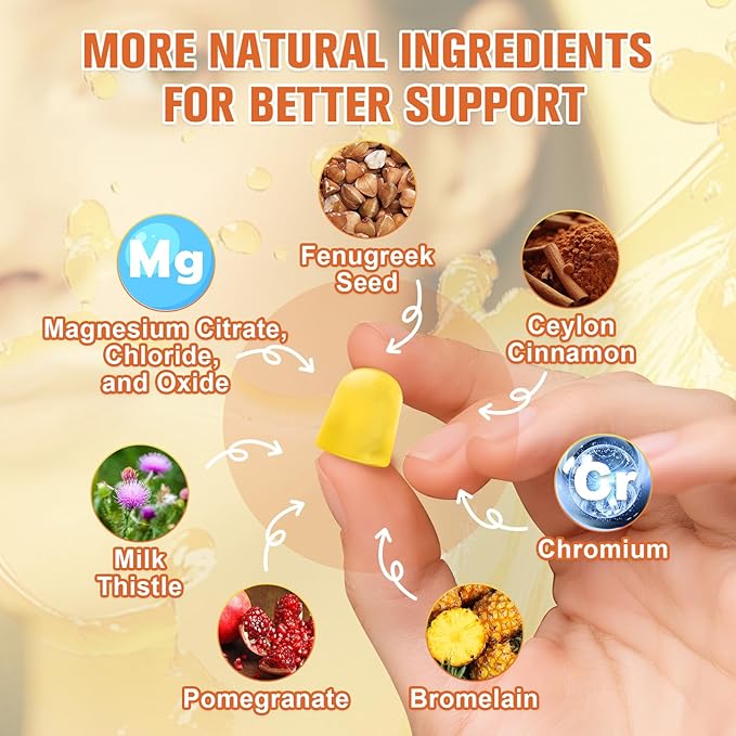 GLP-1 Support Gummies – Supports GLP-1 & AMPK Activation with Berberine HCl, Akkermansia, Probiotics, Magnesium, Turmeric & Milk Thistle – Digestive, Gut, Energy & Metabolic Health – 30 Days