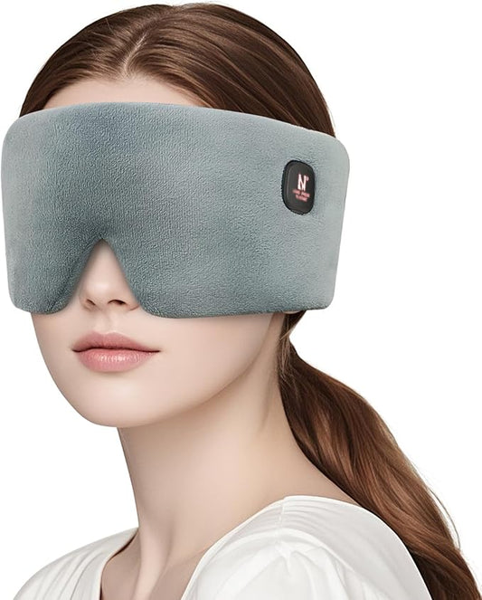 Heated Eye Mask, Cordless Warm Eye Compress for Dry Eyes MGD Stye Blephartitis, 2500mAh Electric Eye Heating Pad for Travel, Gifts for Men Women (Gray)