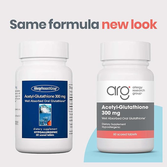 Allergy Research Group Acetyl-Glutathione - S-Acetyl-L-Glutathione, Well Absorbed Oral Immune Support, 300 mg Supplement - 60 Count