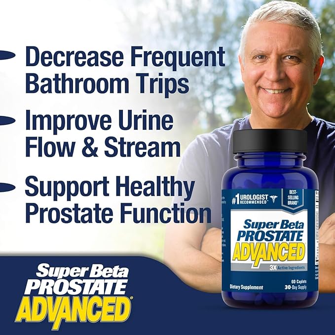 Advanced – Promote Sleep, Support Bladder Emptying. Prostate Support Supplement for Men's Health with Beta Sitosterol, not Saw Palmetto. (120 Caplets, 2-Pack)