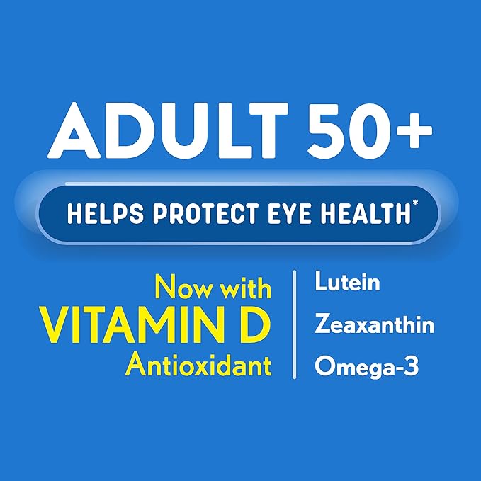 Ocuvite 50+ Eye Vitamin & Mineral Supplement, Multivitamin for Vision & Ocular Health with Omega-3, Zinc, Vitamins C & E, Lutein & Zeaxanthin, Zinc Supplements for Women and Men, 90 Softgels