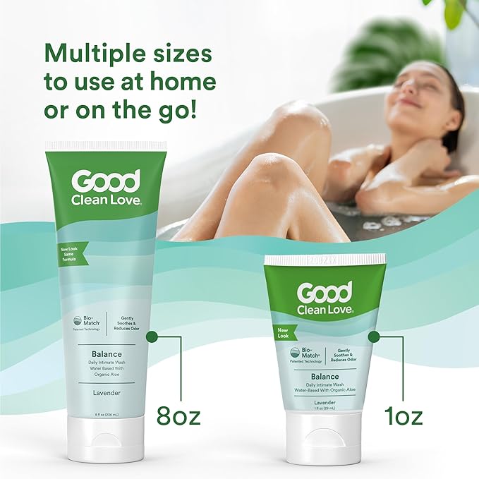 Good Clean Love Balance Feminine Wash, pH-Balanced Vaginal Moisturizer Cleanser for Women with Natural Ingredients, Gentle Cleansing Feminine Care Product, Reduces Vaginal Dryness & Odor, 8 Oz