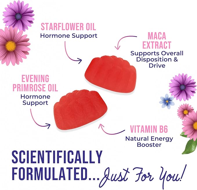 Menopause Supplement for Women - Complete Multi-Benefit Menopause Relief Gummy for Mild Hot Flashes & Night Sweats, Natural Balance & Energy Support, Menopausal Vitamins, Non-GMO - 60 Gummies