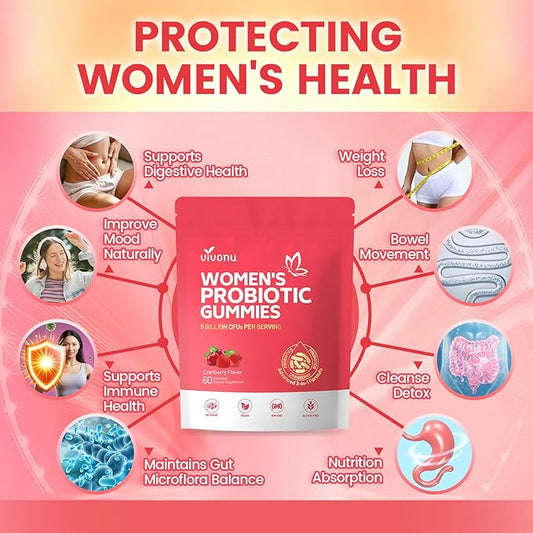 Vaginal Probiotics for Women, Feminine Balance pH Gummies for Healthy Odor, Yeast Balance & Flora + Vitamin C for Immune Support -Cranberry