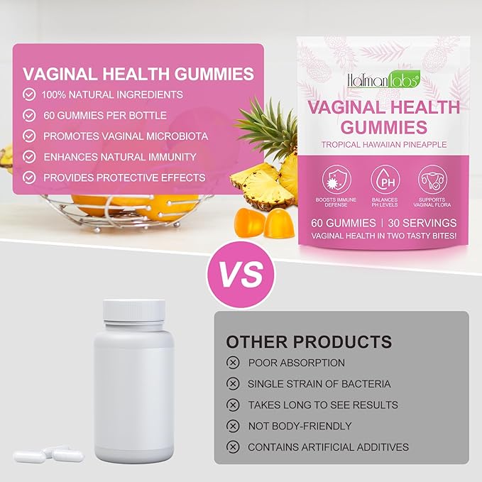 120 Count Vaginal Probiotics Gummies, PH Balance for Women, Premium Feminine Balance Gummies for Women, Improve Immune, Women's Vaginal Health Supplement