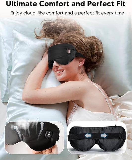 arboleaf Heated Eye Mask for Dry Eyes, Cordless Rechargeable Warm Eye Compress, Temperature Control, Light Blocking, Washable Cover & Travel, 1000mAh Rechargeable Battery