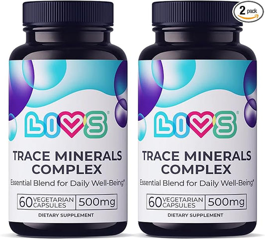 Trace Mineral Complex – 500mg Vegetarian Capsules | 11 Essential Trace Minerals for Immune, Cellular & Electrolyte Support | Daily Magnesium Supplement with Zinc, Potassium, Calcium – 120 Count