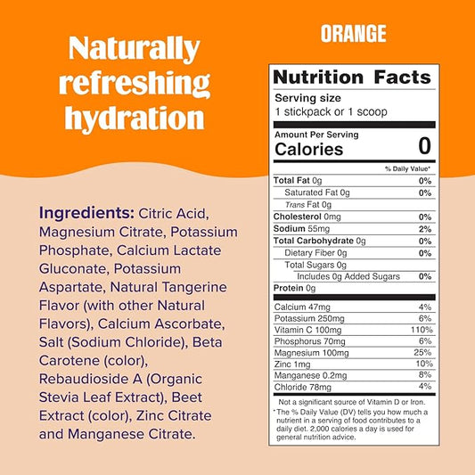 Ultima Replenisher Daily Electrolyte Powder Drink Mix – Sugar Free – Orange, 90 Servings – Hydration Powder with 6 Key Electrolytes and Trace Minerals – Keto Friendly, Vegan, Non-GMO
