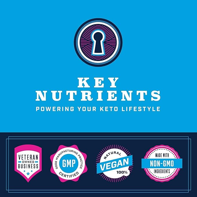 KEY NUTRIENTS Multivitamin Electrolytes Powder No Sugar - Sweet Blue Raspberry Electrolyte Powder - Endurance & Energy Supplement - Hydration Powder - No Calories - 90 Servings - Made in USA