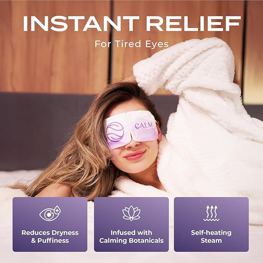 Body Restore Heated Eye Mask for Dry Eyes 5 Pack - Self Heating Warm Compress, Christmas Stocking Stuffers, White Elephant, Birthday Gifts for Women, Men, Stye Eye Treatment, Relaxation - Lavender