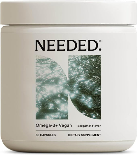Needed. Prenatal Omega-3 - High Potency Dose of Sustainably Sourced Fish Oil, Bergamot Flavor, 1000mg DHA, 1000mg EPA, Encased in a Gelatin-Free, Plant-Based Softgel Shell, 30-Day Supply