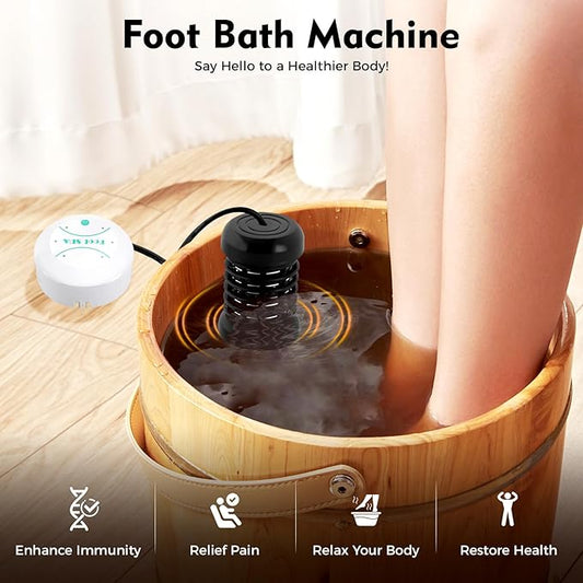 Ionic Foot Bath Detox Machine, Ionic Detox Foot Spa Machine for Home Use, 30-Minute Automatic Shutoff, Easy to Start and Low Noise, 25W 110V-220V, White