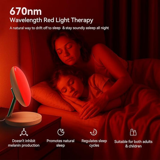 Light Therapy Lamp,Red Night Light with 5-Level Brightness & 4 Color Modes, 670nm Adjustable USB Red Light Night Light Lamp for Sleep,Stress Relief Relaxation