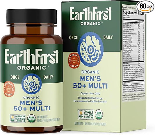 Once Daily Multivitamin for Men 50+, 19 Vitamins from Herbs & Superfoods, Supports Prostate Health, Energy Levels, and Strong Bones, 60 Count