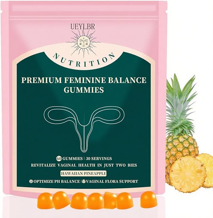 Vital Source Feminine Balance Gummies for Women, Hawaiian Pineapple Flavor, pH Balance Support, Gluten-Free Vegan Probiotic, 60 Count