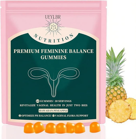 Vital Source Feminine Balance Gummies for Women, Hawaiian Pineapple Flavor, pH Balance Support, Gluten-Free Vegan Probiotic, 60 Count