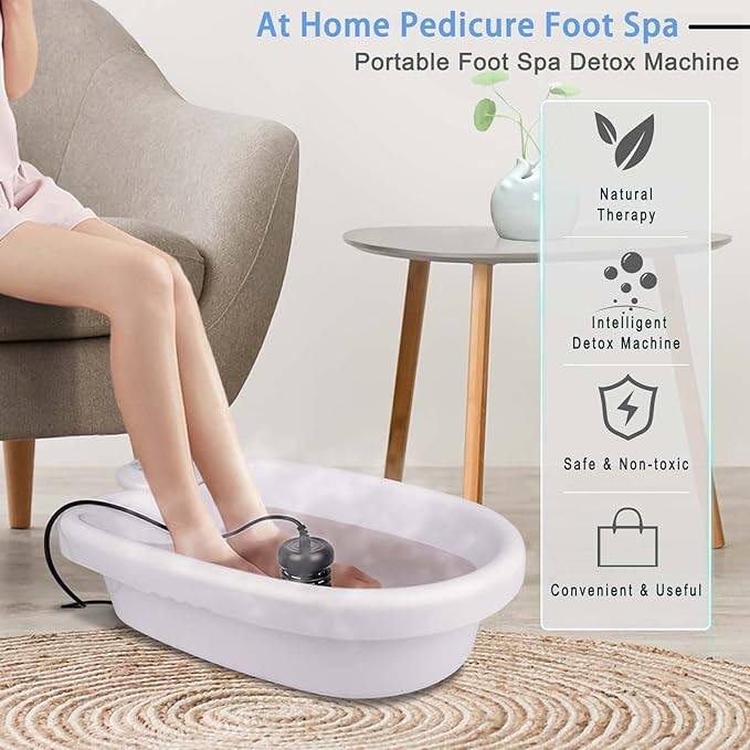 Ionic Foot Bath Detox Machine, Foot Detox Machine With Massage Basin, Ion Foot Bath For Home Use, Relax Stress and Regain Vitality