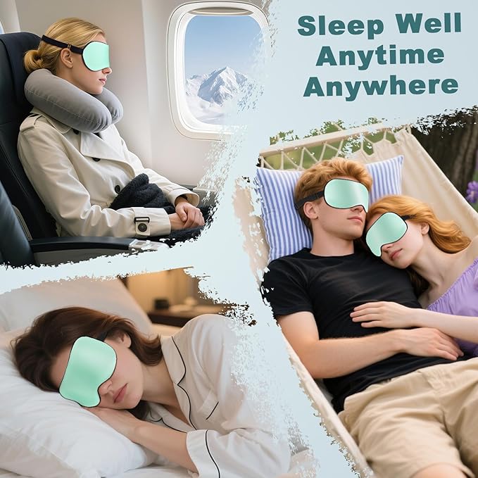 Sleep Mask, Real Natural Pure Silk Eye Masks with Adjustable Strap for Sleeping, Mulberry Silk Eye Sleep Shade Cover, Block Light Reduces Puffy Eyes Traveling Gifts
