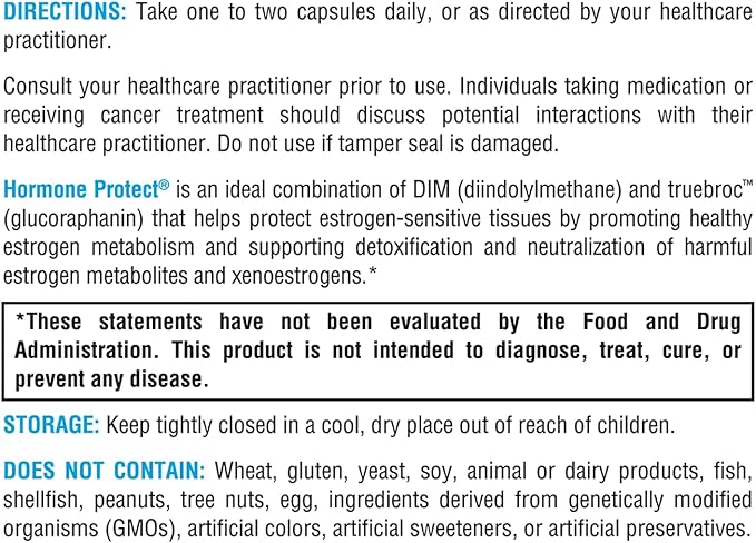 XYMOGEN Hormone Protect - Dim Supplements for Women with Glucoraphanin from Broccoli Extract - Promote Detoxification, Balance & Protect Estrogen Sensitive Tissues in The Breast & More (60 Capsules)