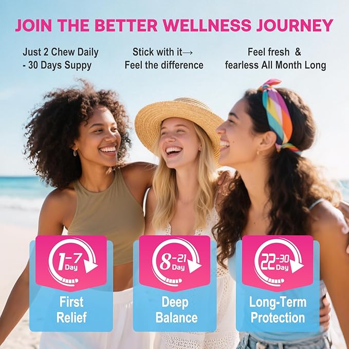Feminine Balance Gummies for Women, Premium Ph Balance Gummies with Probiotic for Vaginal Flora Balance, Immune Support Supplement, Gluten-Free, Strawberry Flavor with Liquid Filled, 120 Count