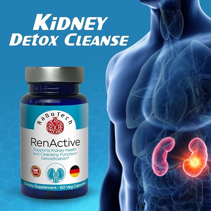 RenActive Kidney Detox Cleanse, Health Supplement for All-Natural Kidney Cleanse, Gut Health and Overall Wellness, 60 Veg Capsules, GMP, (Pack of 3)
