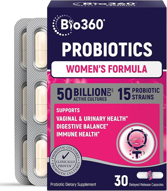 Probiotics for Women Vaginigal Health - Supports pH Balance, Vaginal, Urinary, & Digestive Health - 50 Billion CFU & 15 Unique Strains for Healthy Vaginal Odor & Vaginal Flora - Shelf Stable