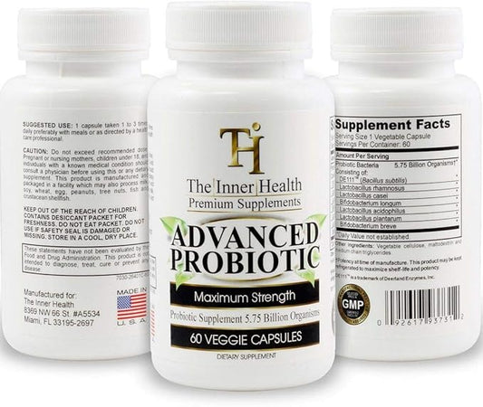 Advanced Probiotics for Women & Men to Support Healthy Gut & Immune System; 5.75 Billion Organisms; Bacillus Subtilis Lactobacillus Rhamnosus Acidophilus Probiotic L. Casei and More