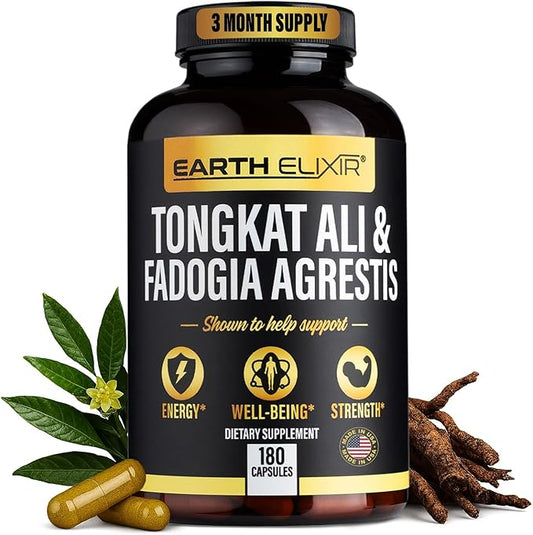 Fadogia Agrestis & Tongkat Ali for Men & Woman – Natural Testosterone Support, 2-in-1 Tongkat Ali & Fadogia Agrestis for Men – Strength, Energy & Vitaility - Longjack – 3 Month Supply