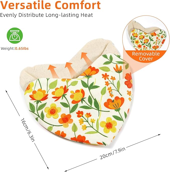 Heart Weighted Eye Mask, Heated Eye Masks for Dry Eyes, Warm Compress for Eyes, Multipurpose for Cramps, Joints, Neck, Moist Heat Compress for Soothing Muscle Pressure and Relaxation