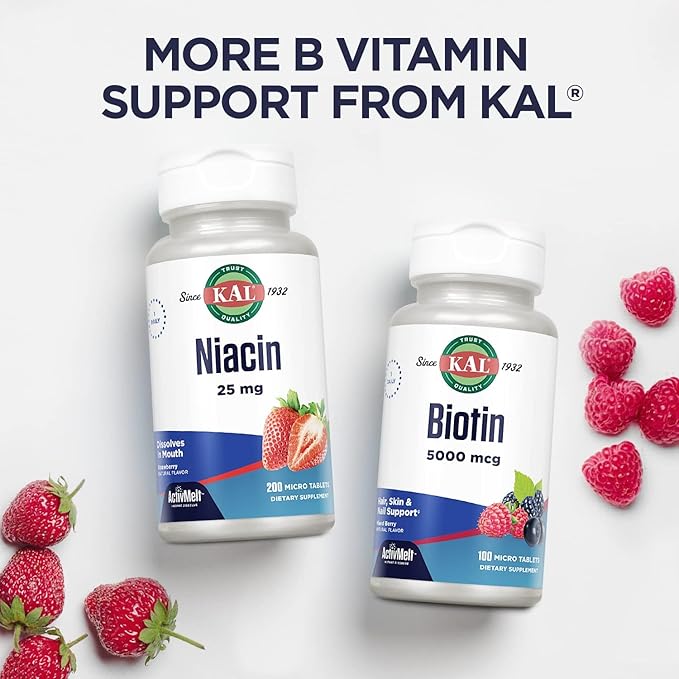 KAL Vitamin B-6 B-12 Folic Acid DropIns, Liquid Vitamin B Supplement Drops, Heart Health, Energy, Red Blood Cell Support with Methyl B12 and Methyl Folate, Natural Mixed Berry Flavor, 59 Servings, 2oz