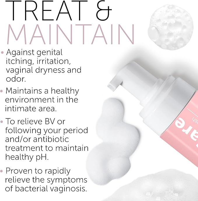 Feminine Wash | BV Treatment For Women | ph Balance Feminine Wash for Bacterial Vaginosis Treatment | Probiotic & Prebiotic Cleanser | Vaginal Dryness Hydration & Odor Control
