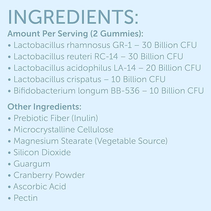 Vaginal Probiotics Gummies for Women | pH Balance & Odor Support | Prebiotics and Probiotics for Women | Female Vaginal Supplement for ph Balance and Vaginal Health | 60 Gummies
